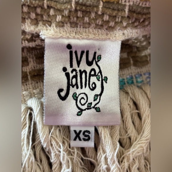 Ivy Jane All Over Embroidered Colorful Pattern Top with Fringe - Picture 2 of 3